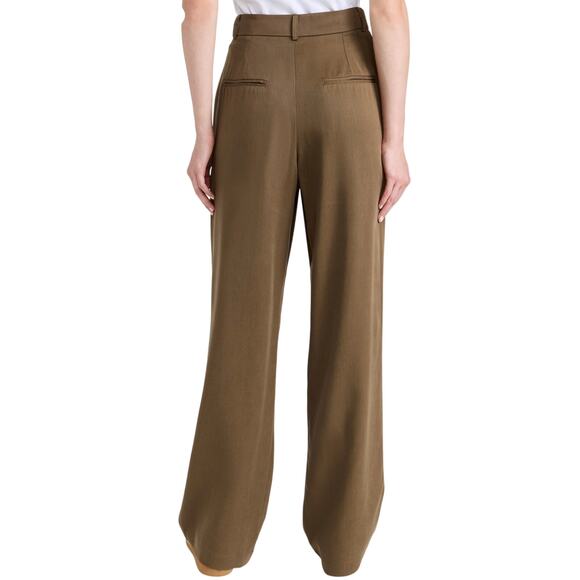 Reformation Mason Pleated 100% Tencel Lyocell-Twill Wide Leg Pants Size 4P - Picture 2 of 16